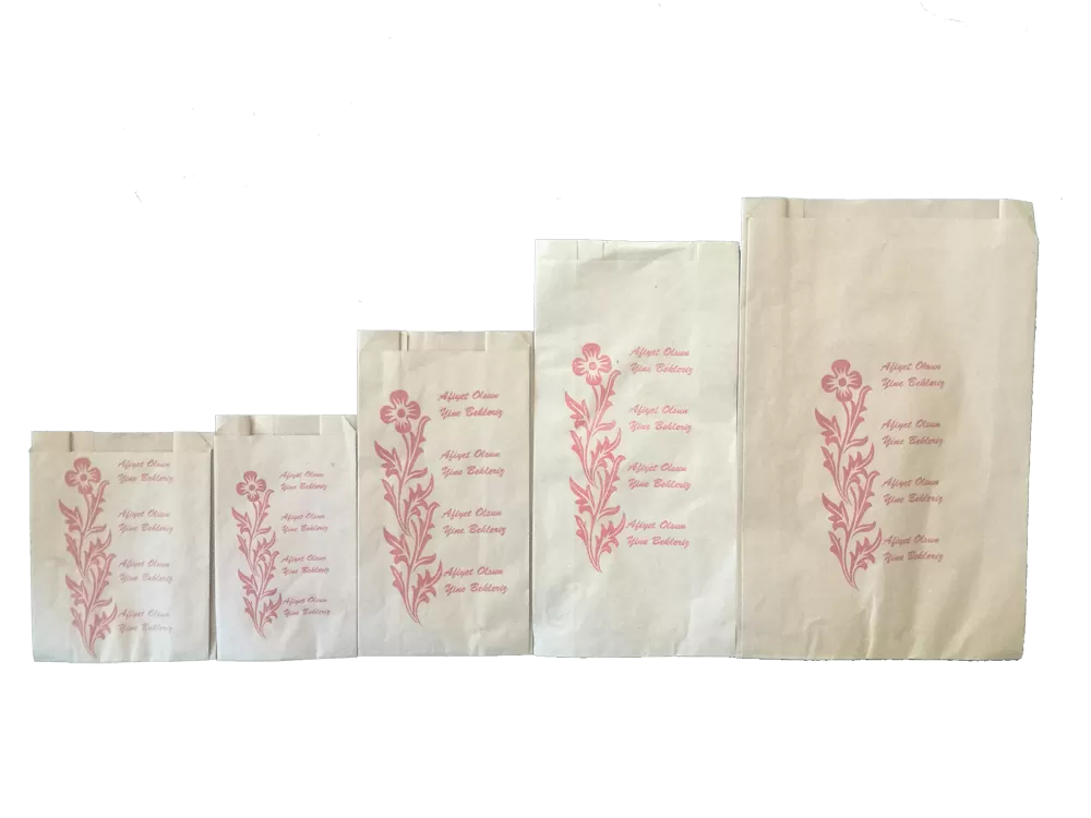 Printed 'Bon Appetit' Chamois Paper Bag with Gusset