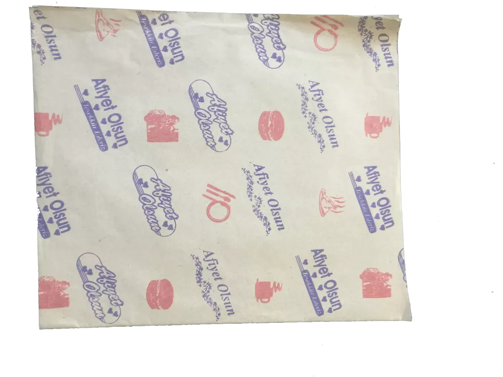 Printed Enjoy Your Meal Brown Sulfite Packaging Paper