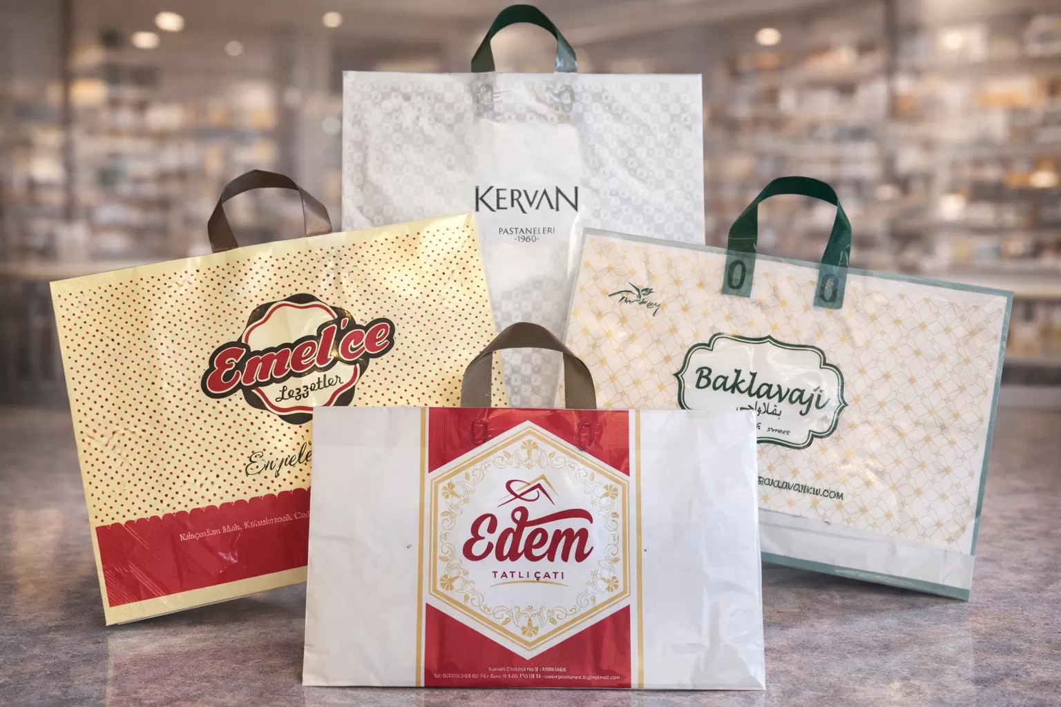 Printed Embroidered Handbag with Handle