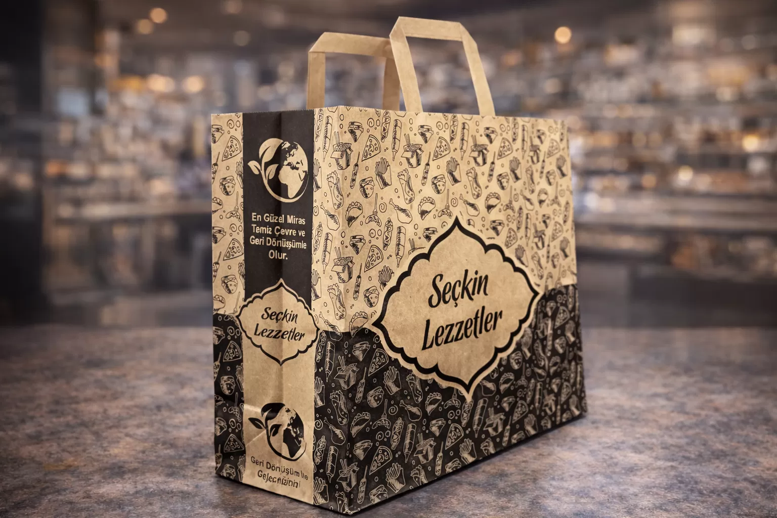 Cardboard Bag with Straight Handle